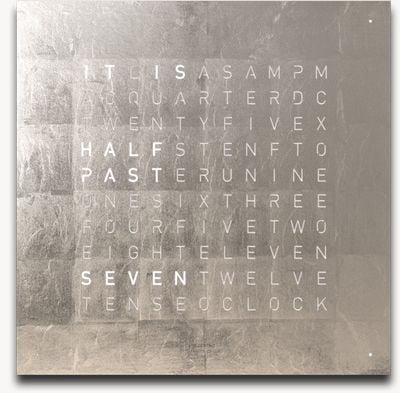 QLOCKTWO Earth 45 édition créateur platine (anglais) - ral 9005 noir QT4ENPL-UK