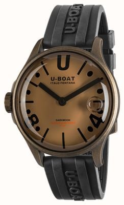 U-Boat 暗月青铜 pvd（44 毫米）青铜太阳曲线表盘/黑色硫化橡胶表带 9546