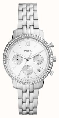 Fossil Neutre femme | cadran chronographe argenté | bracelet en acier inoxydable ES5217