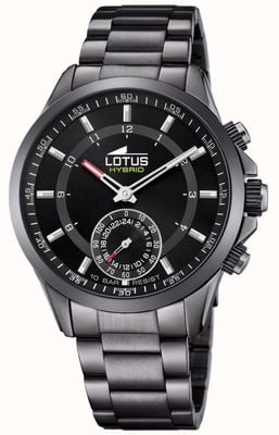 Lotus Hybride verbonden smartwatch | zwarte wijzerplaat | zwarte roestvrijstalen armband L18807/2