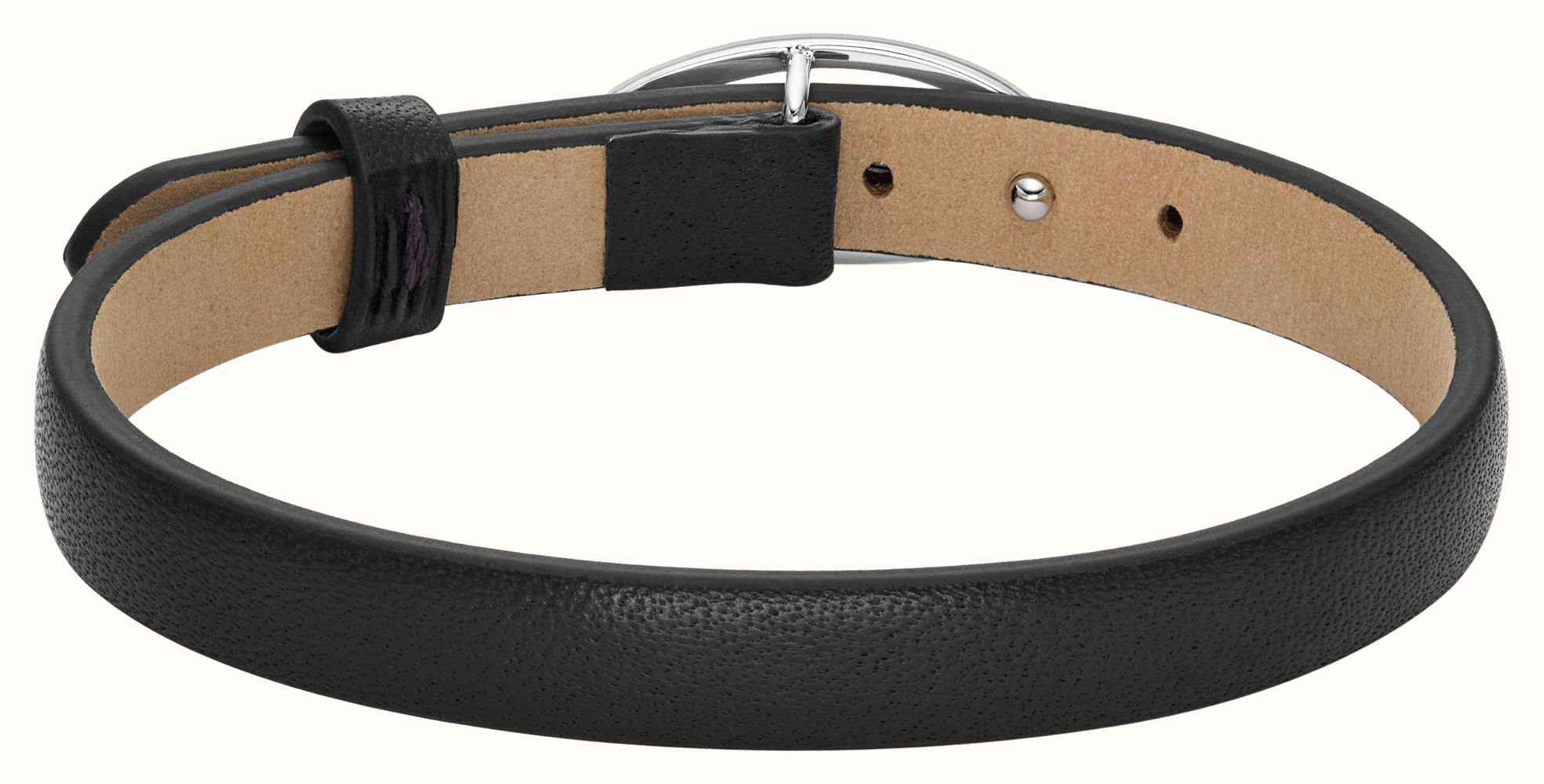 ☆DIESEL☆ Oval D Logo Leather Bracelet DX1516040 Diesel Oval D Logo Black Leather Stainless Steel Bracelet