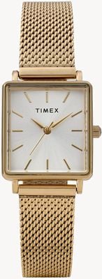 Timex トランセンド（22mm）シルバー文字盤／ゴールドPVDステンレススチールメッシュブレスレット TW2Y26100
