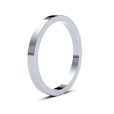 James Moore Wedding Rings | 18ct White Gold | 2mm | Heavy | Flat | AG_2GHF-18W