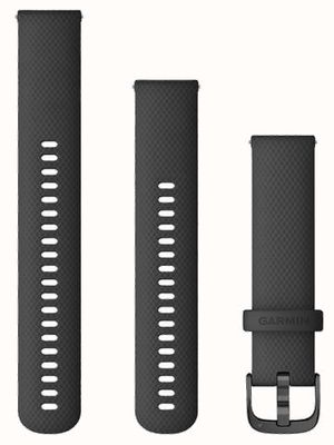 Garmin クイック リリース ストラップ (20mm) ブラック シリコン / スレート ハードウェア - ストラップのみ 010-12932-11