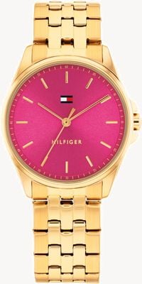 Tommy Hilfiger Jade (30mm) Hot Pink Dial / Gold PVD Stainless Steel Bracelet 1782854