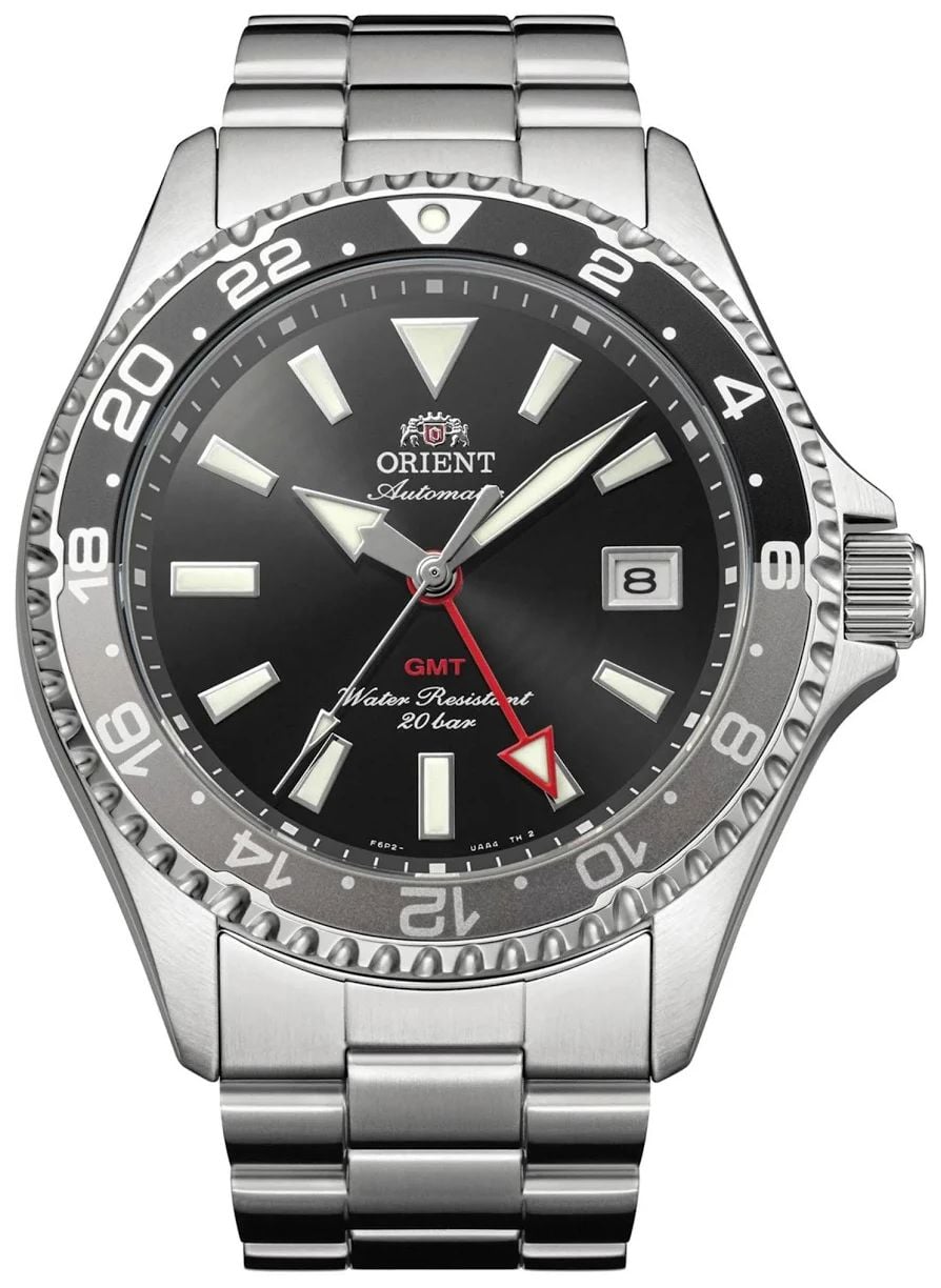 Orient de sport pour homme en acier inoxydable, montre