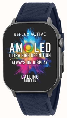 Reflex Active Montre d'appel intelligente amoled série 29 (36 mm), bracelet en silicone bleu RA29-2182