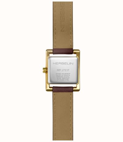 Herbelin Ve Avenue (19 x 23.4mm) Silver Guilloché Dial / Bordeaux Leather Strap 17537P08BU - alternatieve weergave 3