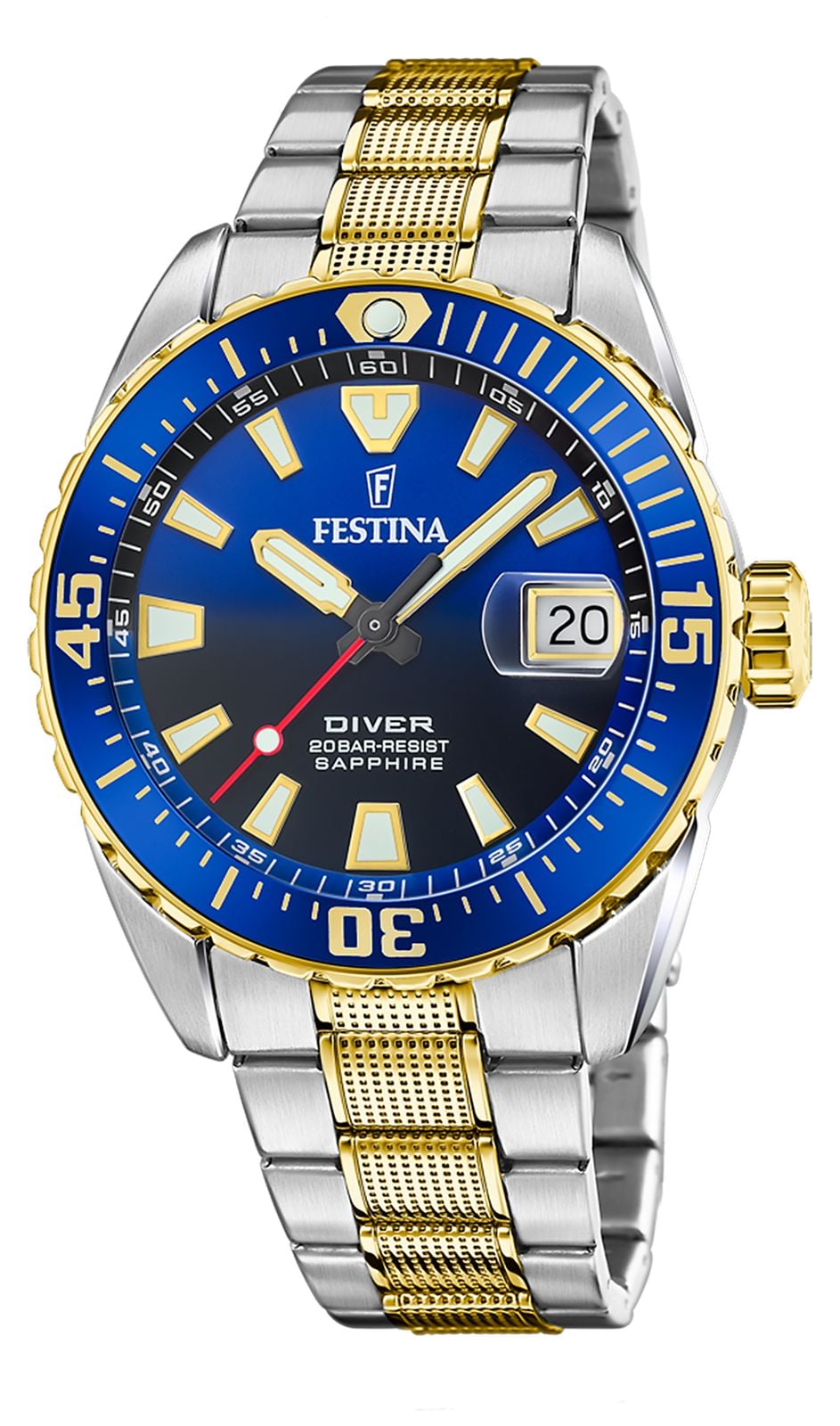 Festina The Original Diver 41mm Blue Dial  TwoTone Watch