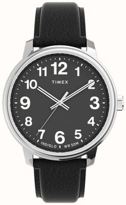 Timex イージーリーダーボールドレザーストラップウォッチ TW2V21400