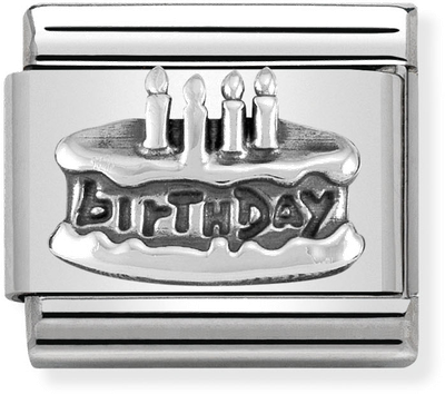 Nomination Classic Birthday Cake Oxidised Sterling Silver & Steel Charm 330101/20