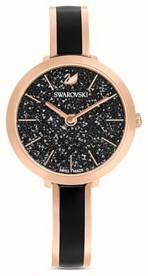 Swarovski femminile | delizia cristallina | quadrante nero | orologio in oro rosa 5580530