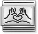 Nomination Classic Heart Oxidised Sterling Silver & Steel Charm 330109/58