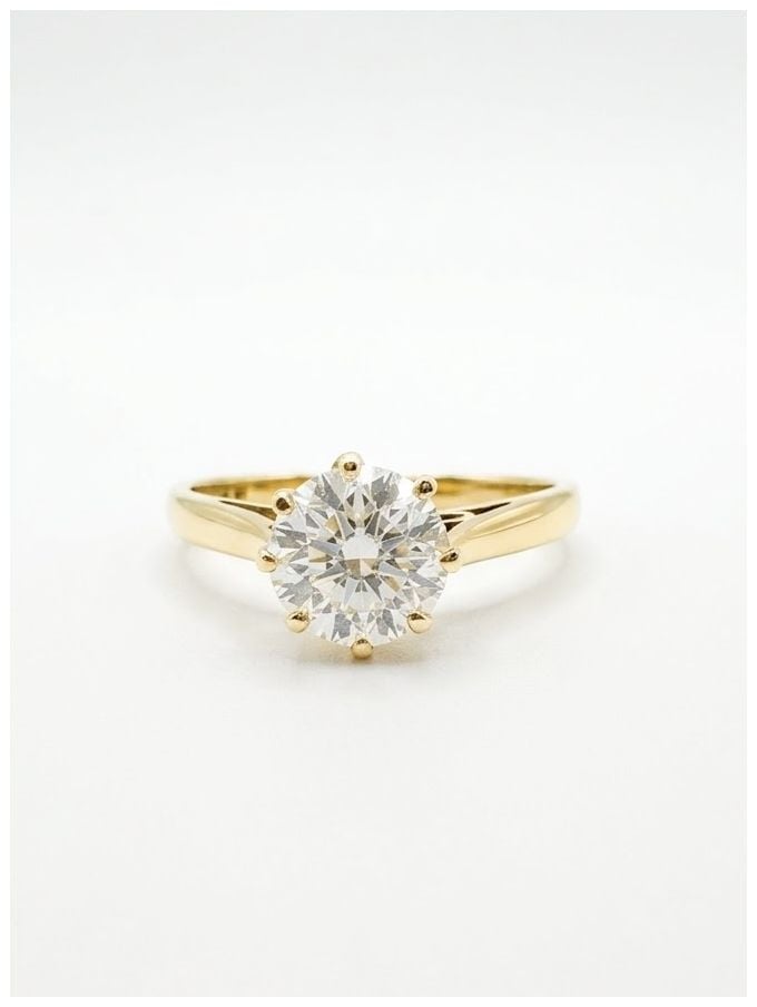 Pre-owned 0.92ct Round Brilliant Natural Diamond 18ct Yellow Jewellery