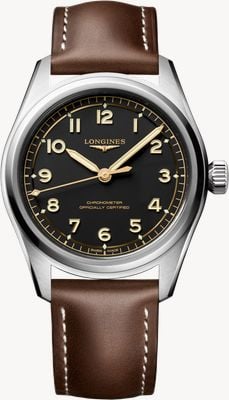 LONGINES Spirit Pilot Automatic Chronometer (39mm) Black Dial / Brown Leather Strap L38094532