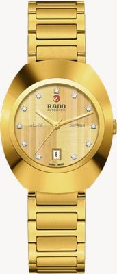 RADO DiaStar Original Automatic Diamonds (30mm) Gold Dial / Yellow Gold PVD Stainless Steel Bracelet R12171713