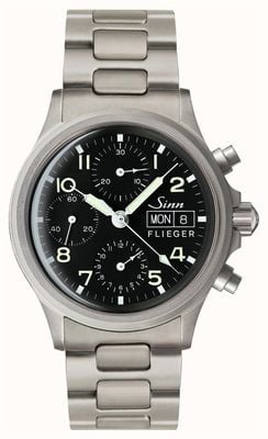 Sinn 356 pilot tradycyjny chronograf (angielska data) metalowa bransoleta 356.022 TWO LINK BRACELET