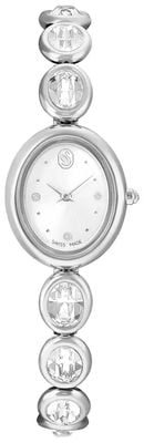 Swarovski Imber オーバルウォッチ、スイスメイド、メタルブレスレット、シルバートーン、ステンレススチール 5740826