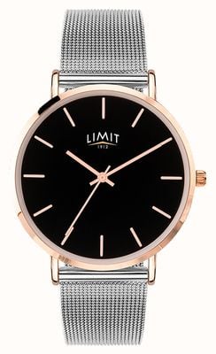 Limit Relógio masculino moderno com malha de aço inoxidável preto 6308.37