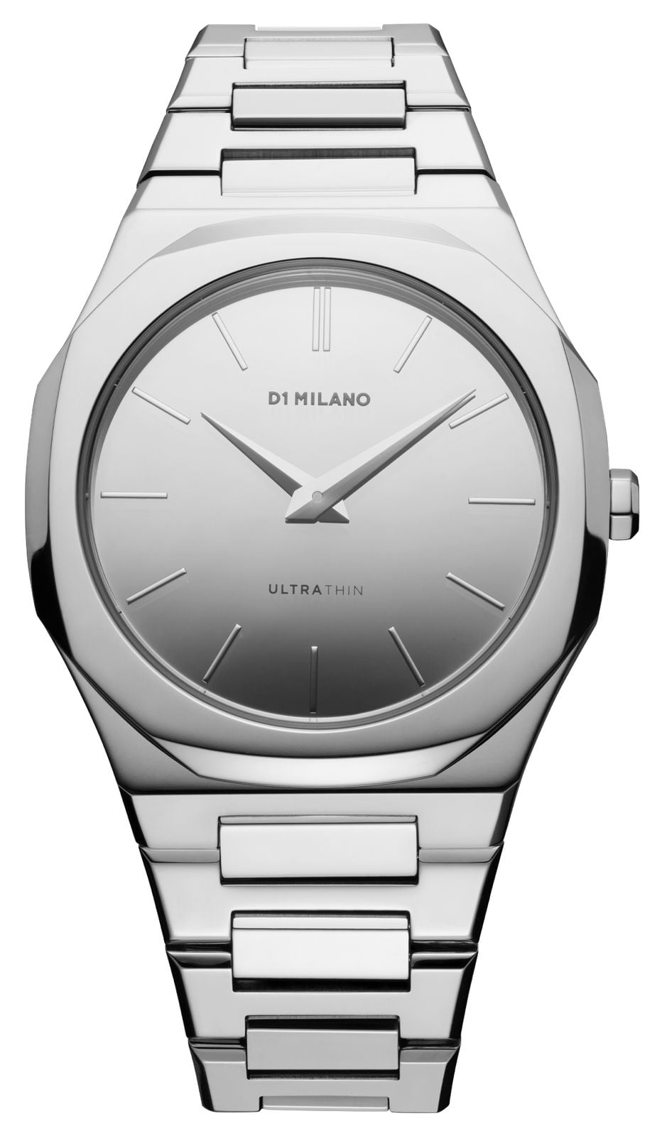 D1 Milano Cadran argentÃ© ultra-fin (38 mm) effet miroir / montre