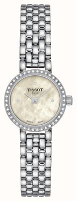 Tissot 女款可爱圆形（19.5mm）珍珠贝母钻石表盘/不锈钢表链 T1400096111600