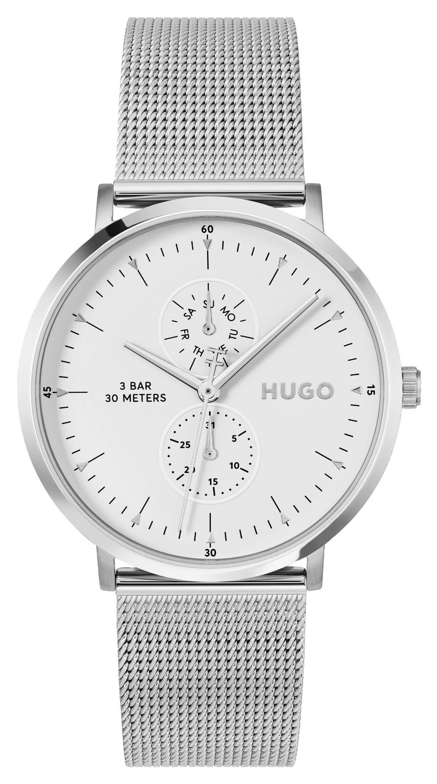 HUGO multifonction Ã  quartz (40 mm), cadran blanc et montre