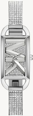 Michael Kors Montre femme MK Empire (20 mm) avec cadran argenté et logo en cristal / bracelet en acier inoxydable et cristal MK4841