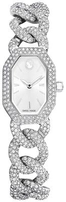 Swarovski デクステラチェーン（44mm）シルバー文字盤/クリスタルセットステンレススチールチェーンスタイルブレスレット 5668899