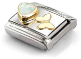 Nomination Classic White Opal Heart & Butterfly 18ct Gold Charm 030523/11 - autre vue 2