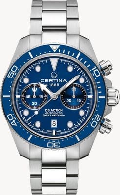 Certina DS Action Diver Chrono (44.6mm) Blue Dial / Stainless Steel Bracelet C0328271104100