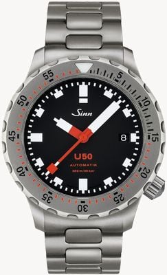 Sinn U50 | zegarek dla nurków z piaskowanej bransoletki 1050.010 BRACELET