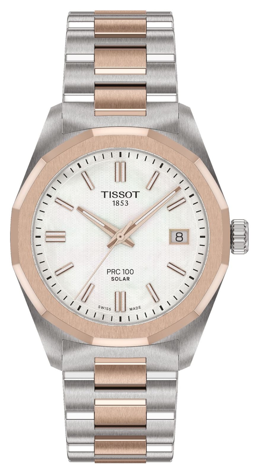 Tissot Prc 100 solaire (34 mm) cadran nacre / bracelet en montre
