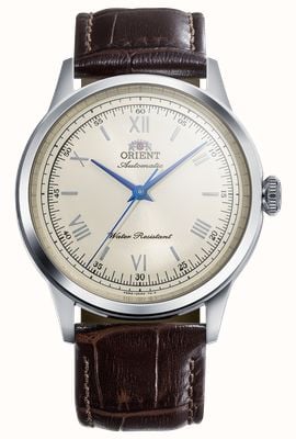Orient Bambino automaat (38 mm) crèmekleurige wijzerplaat / bruine leren band RA-BB0003Y30B