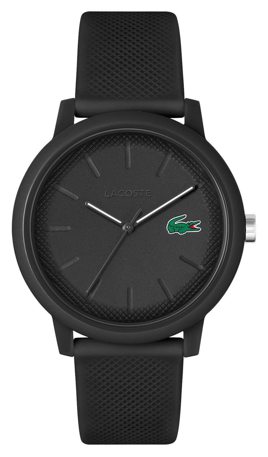 Lacoste 12.12 | cadran noir | bracelet en rÃ©sine noire montre