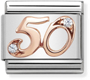 Nomination Classic 50 9ct Rose Gold & Steel Charm 430315/50