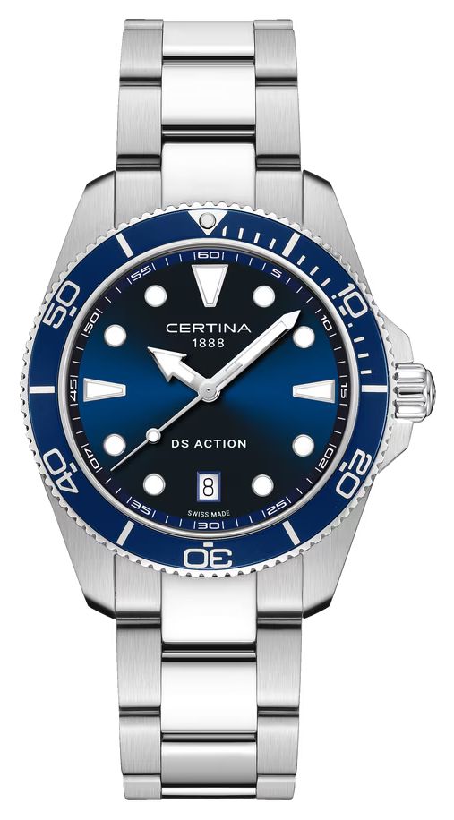 Certina Ã  quartz DS (40 mm) cadran bleu / bracelet montre