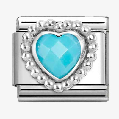 Nomination Classic Dotted Heart Sterling Silver & Steel Charm 330605/039