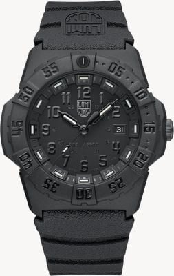 Luminox Navy Seal 3550 Series (44mm) Blackout Dial / Black NBR Rubber Strap Watch XS.3551.BO
