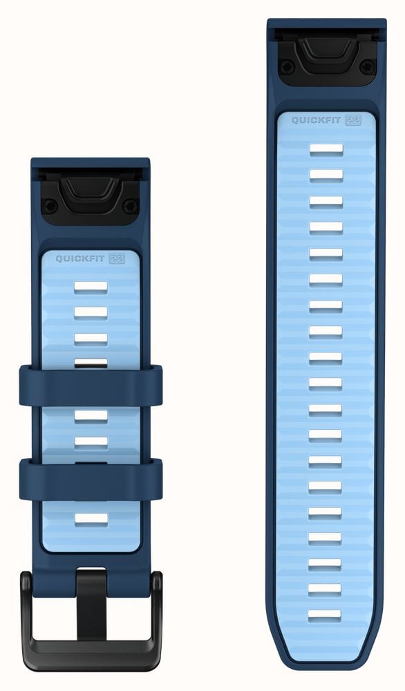 Garmin QuickFit Bands (22mm) Tidal Blue/Ice Blue Silicone with Black Hardware - Strap Only 010-14507-00 - alternate view 2