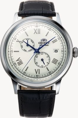 Orient Classico automatico multi-quadrante (40,5 mm) con quadrante bianco / cinturino in pelle nera RA-AK0701S30B