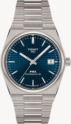 Tissot Prx powermatic 80 - tytan (38 mm) niebieska tarcza / tytanowa bransoleta T1378074404100