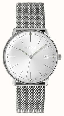 Junghans Męski zegarek kwarcowy ze stali nierdzewnej max bill z szafirowym kryształem 41/4463.46
