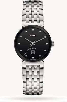 RADO Florence damski | 30 mm | czarna tarcza z diamentami | bransoleta ze stali nierdzewnej R48913733