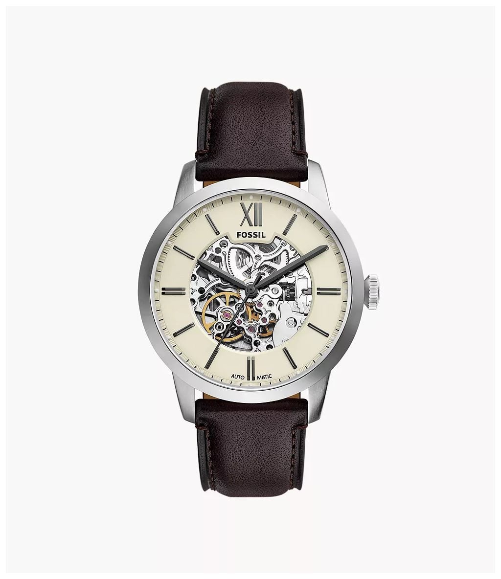 Fossil Townsman 44 mm automatique cuir marron ME3299 montre