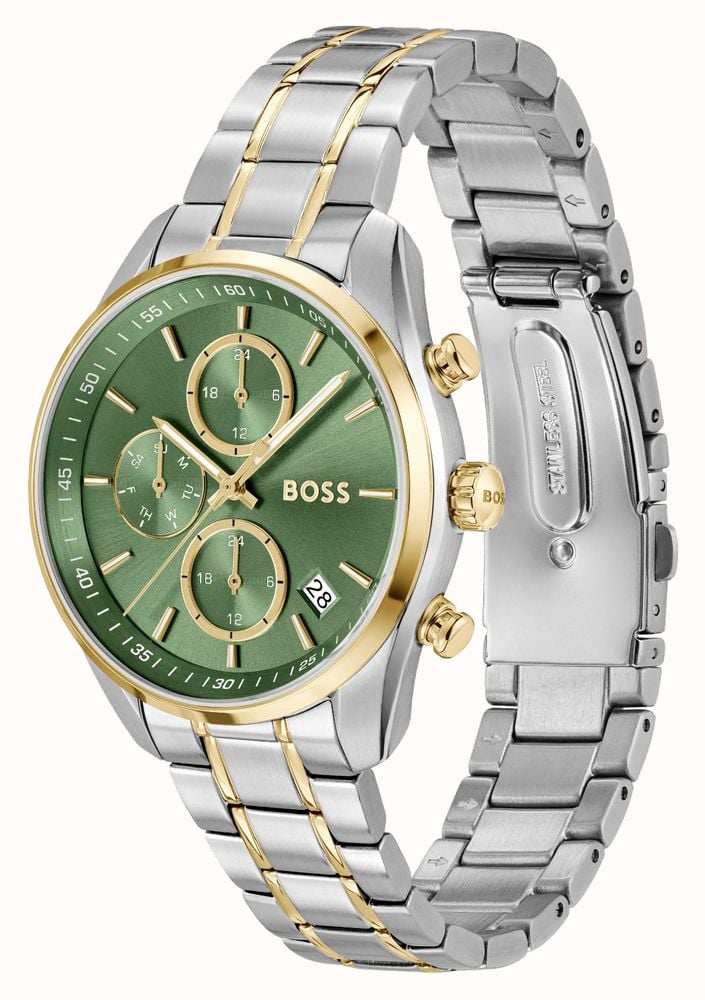 BOSS Grand Tour (38 Mm) Mostrador Verde / Pulseira De Aço