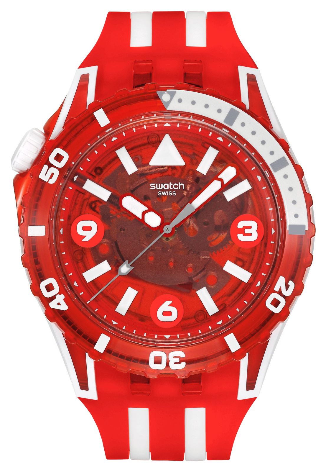 Swatch Scubaqua criniÃ¨re de lion (44 mm) cadran rouge montre