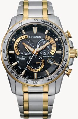 Citizen Men's Radio Controlled Eco-Drive Perpetual Calendar Chrono A-T Two Tone CB5894-50E