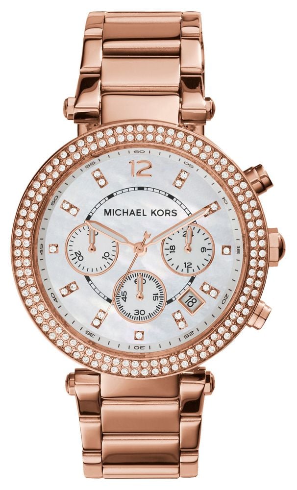 Michael Kors Parker Rose Gold Toned Stainless Steel Watch MK5491 James Moore Co. Jewellers of Distinction Since 1997 in Kenilworth Warwickshire