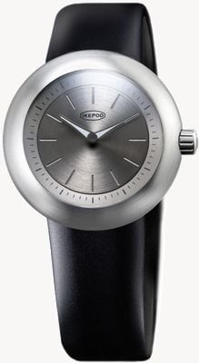 IKEPOD Duopod Stay Alive 005 (42 mm) silbernes Zifferblatt / schwarzes Silikon D005-SI-LB