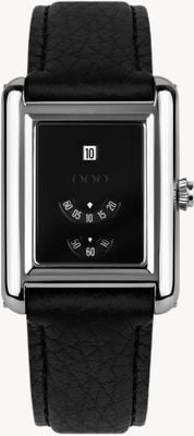 Out Of Order Montre Forma venti automatique à saut d'heure (30,5 mm) cadran noir / bracelet cuir noir F20BLK.316